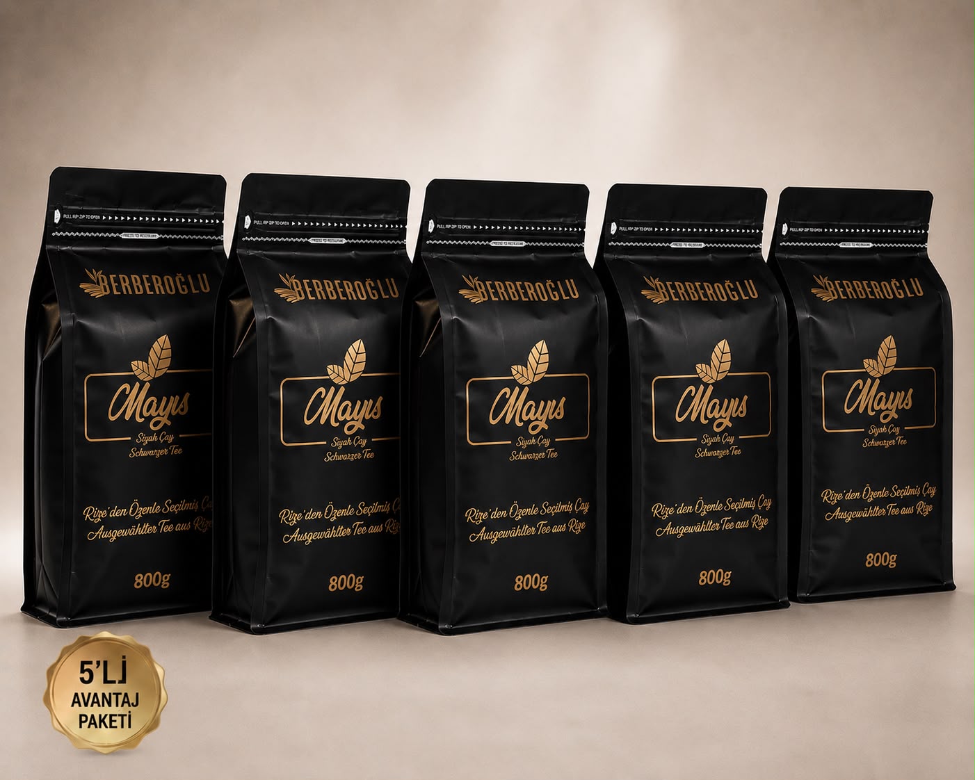 ⭐ En Çok Satan – Berberoğlu Mayıs Çayı 5'li Paket (5 x 800g = 4 kg)